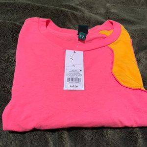 Cropped Color Block Short Sleeve Shirt (L)